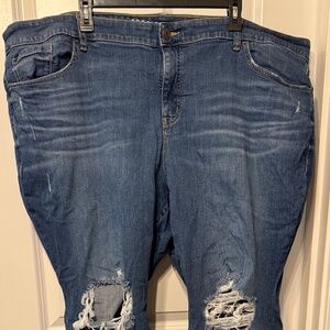 Torrid Perfect Super Flare Vintage Stretch Distressed Raw Hem Jeans 28R